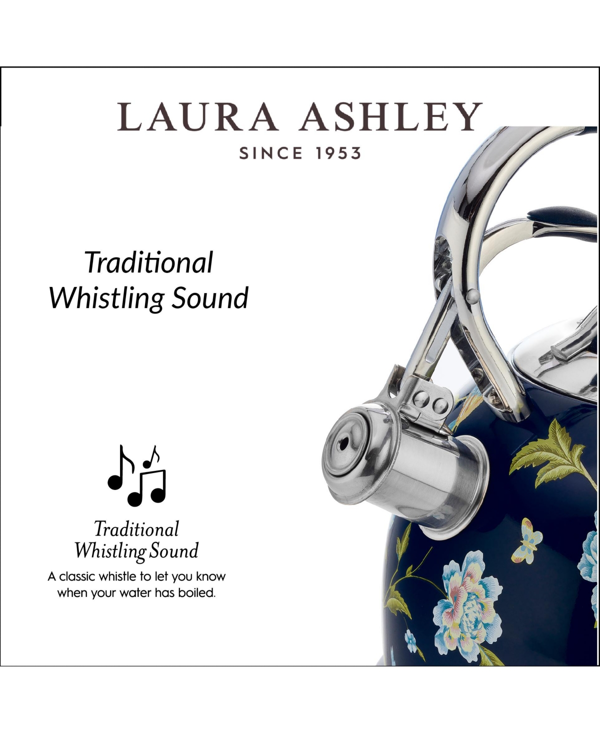Laura Ashley 10-cup Navy Stove Top Kettle In Blue