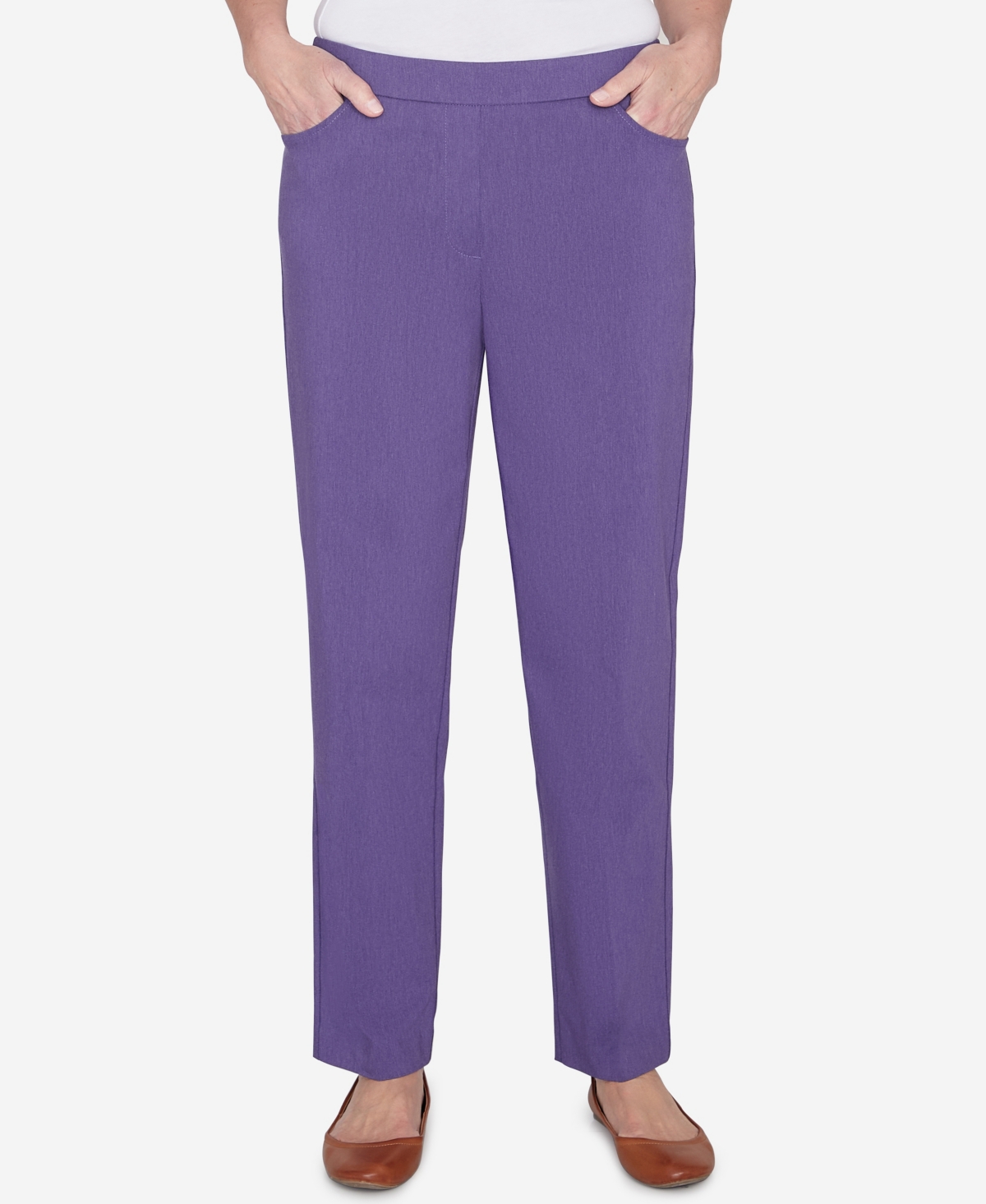Alfred Dunner Petite Charm School Pull On Classic Charmed Pant, Petite & Petite Short In Toast