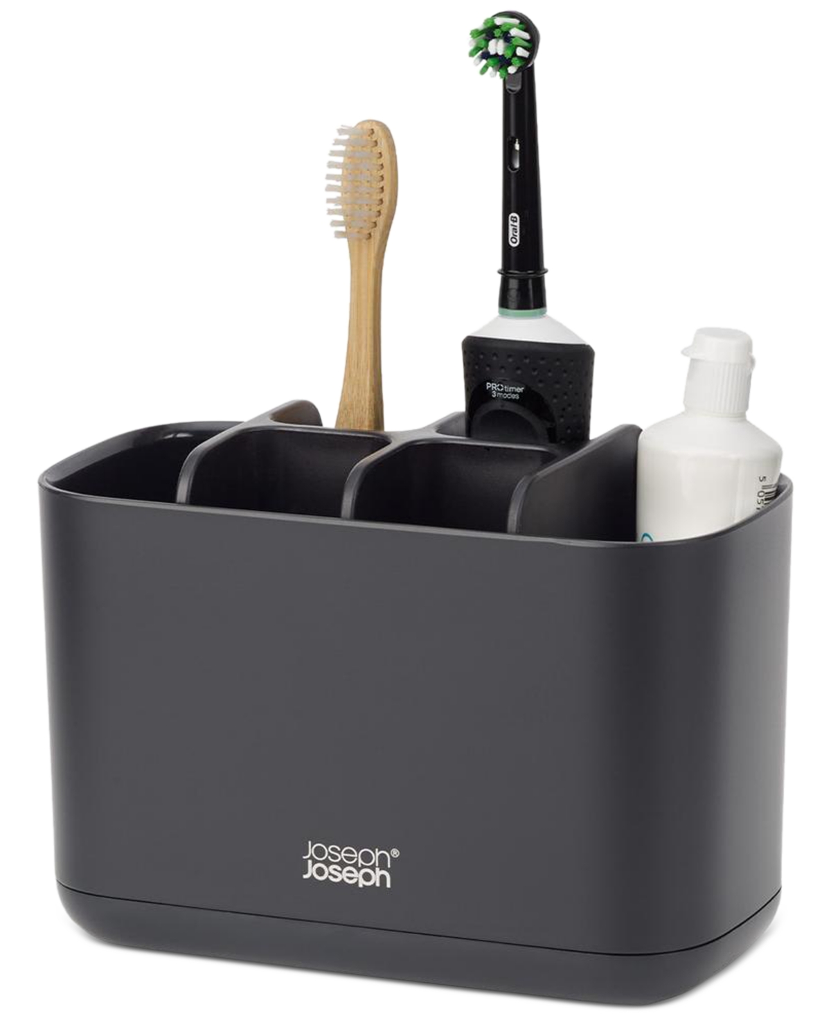 Easystore Matte Large Toothbrush Caddy - Black