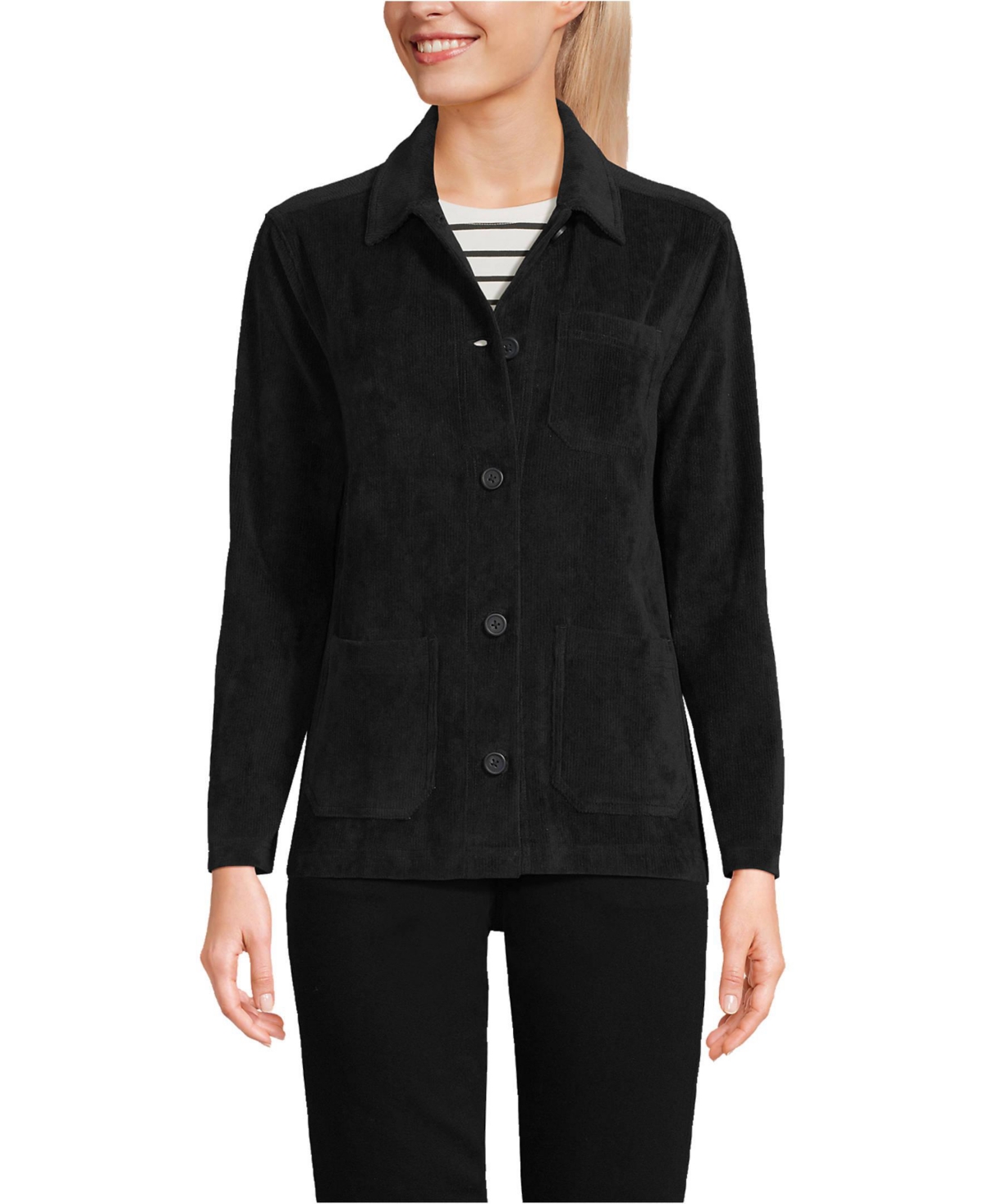 Lands' End Women's Long Sleeve Sport Cord Chore Jacket