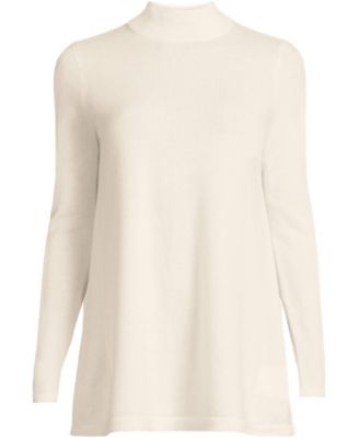 Women's Cashmere Mock Neck Swing Tunic Sweater