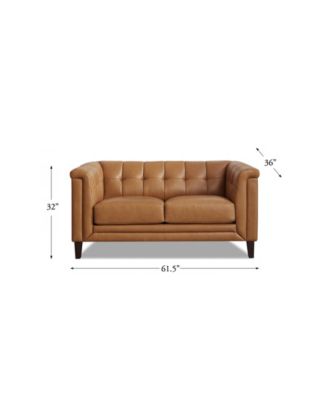 Arvo 62" Top Grain Leather Loveseat