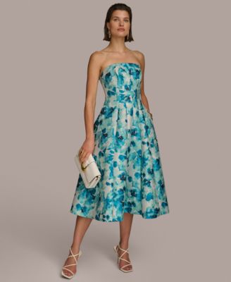 【Donna Karan New York】llic Jacquard Dress Donna Karan New York Women's Sleeveless Square-neckline