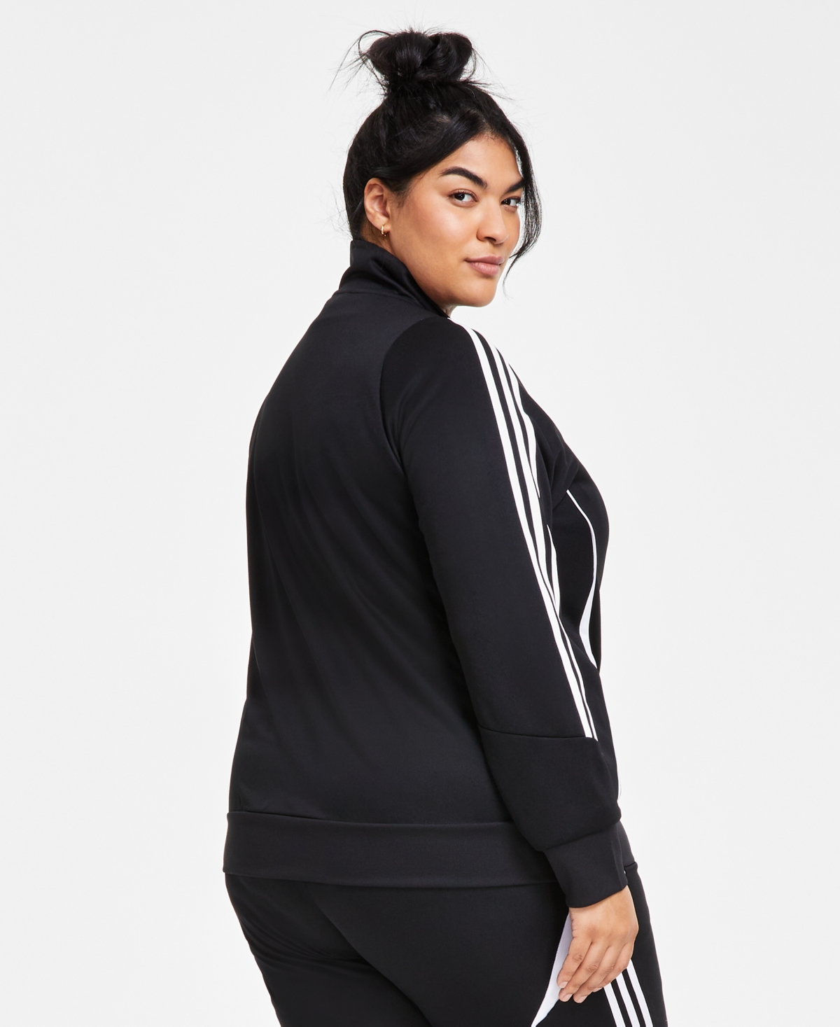 Adidas Originals Plus Size Tiro 24 Stand Collar Zip-front Track Jacket In Black,whit
