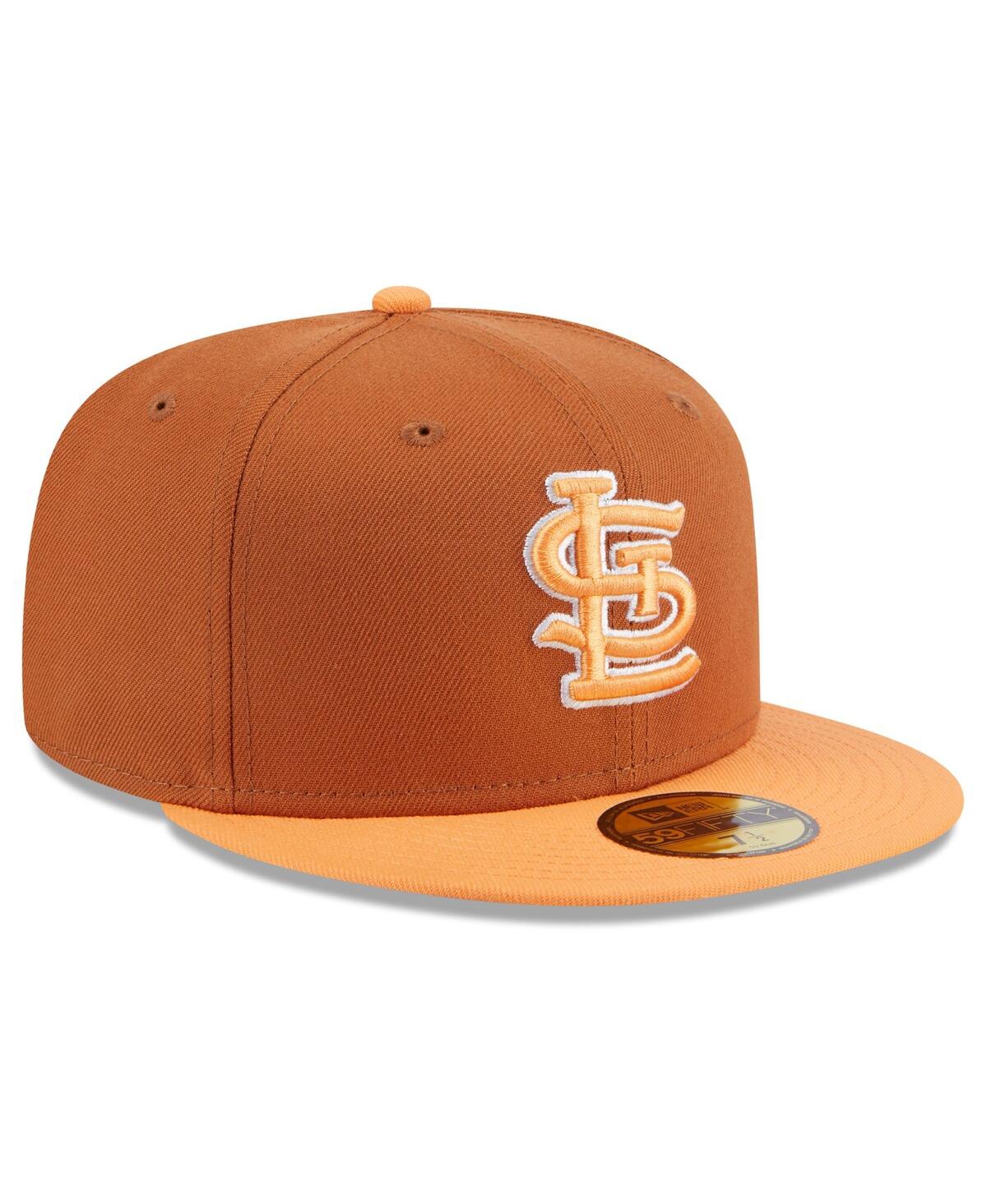 Shop New Era Men's Brown/orange St. Louis Cardinals Spring Color Basic Two-tone 59fifty Fitted Hat In Brown Oran