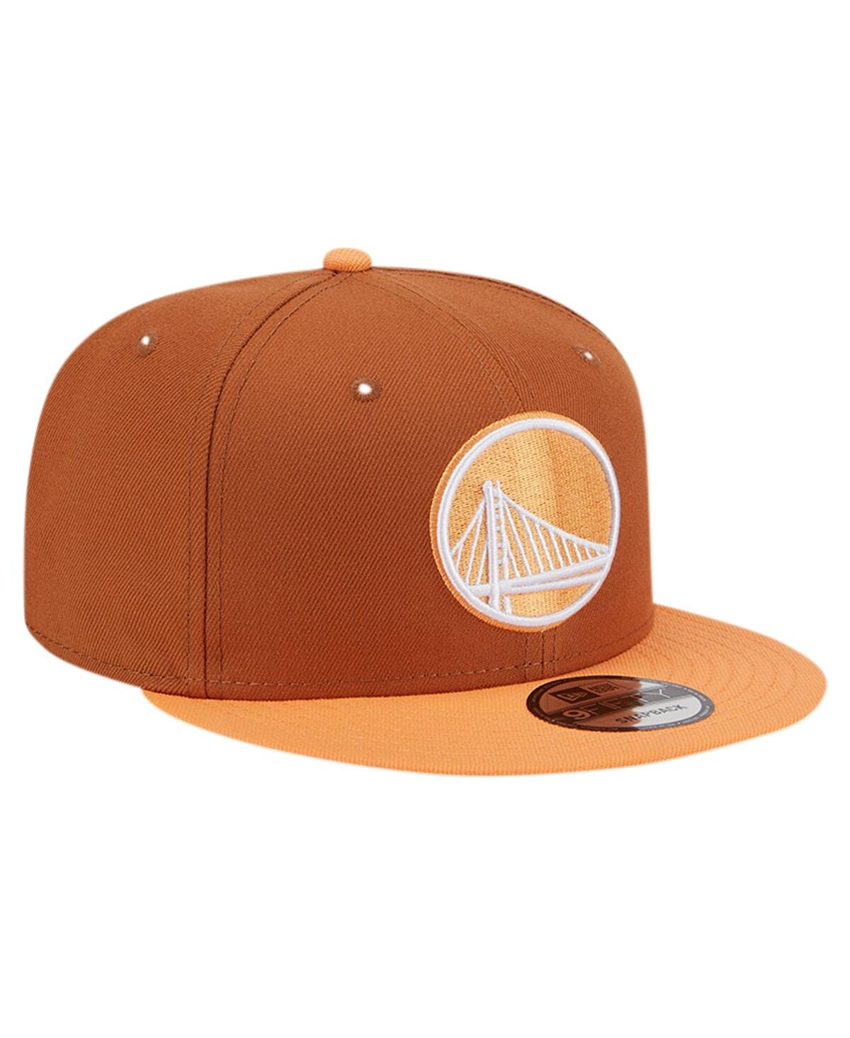 NEW ERA MEN'S BROWN/ORANGE GOLDEN STATE WARRIORS 2-TONE COLOR PACK 9FIFTY SNAPBACK HAT 