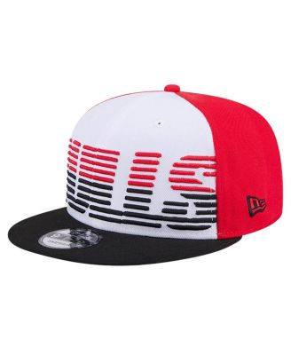 Men's White/Black Chicago Bulls Throwback Gradient Tech Font 9fifty Snapback Hat