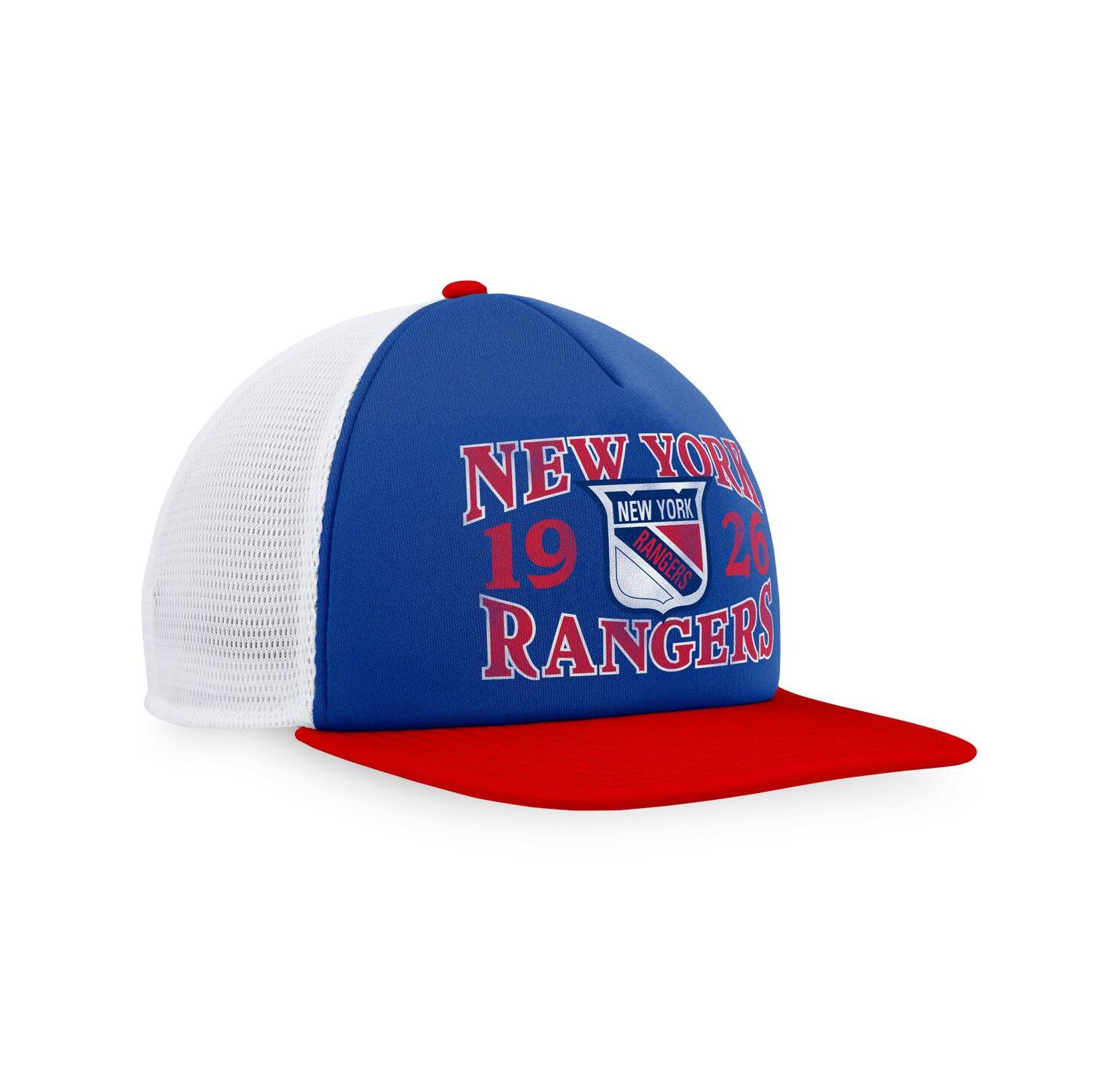 Branded Men's Blue/Red New York Rangers Heritage Vintage-Like Foam Front Trucker Snapback Hat