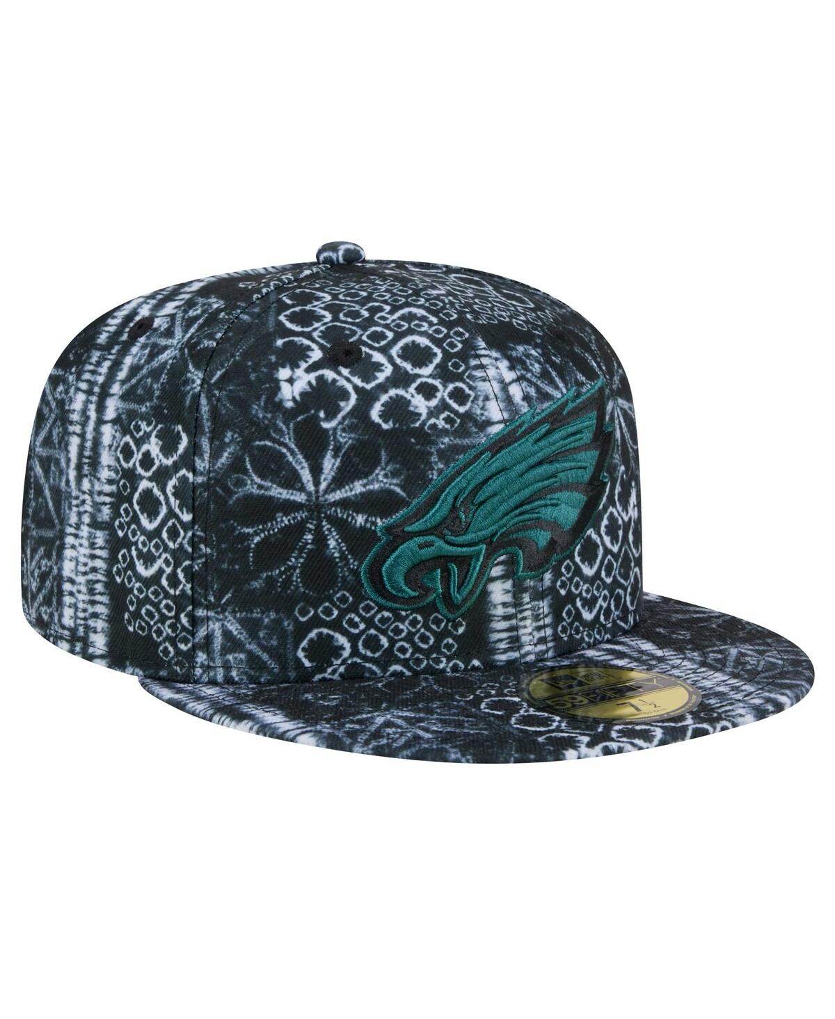 Shop New Era Men's Black Philadelphia Eagles Shibori 59fifty Fitted Hat