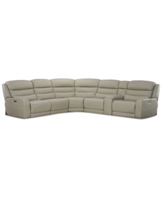 Furniture - Blairesville 6-Pc. Leather L Sectional with 2 Power Motion Chairs & 1 Console