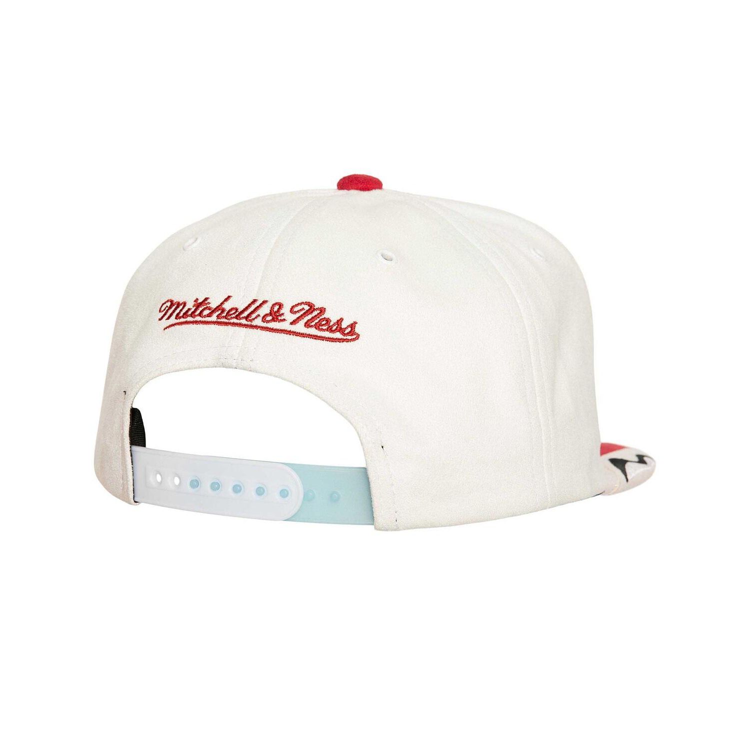 Mitchell Ness Men's White/Red Chicago Bulls Day 6 Snapback Hat