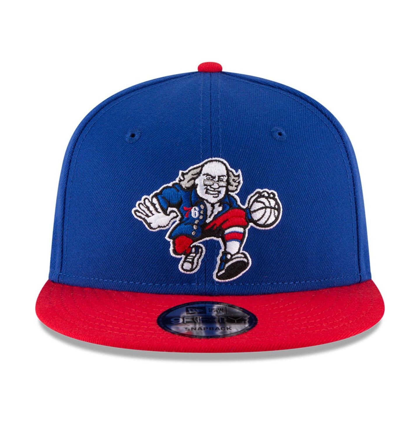Мужская кепка New Era Royal/Red Philadelphia 76ers 2-Tone 9fifty Adjustable Snapback Hat — фото 4