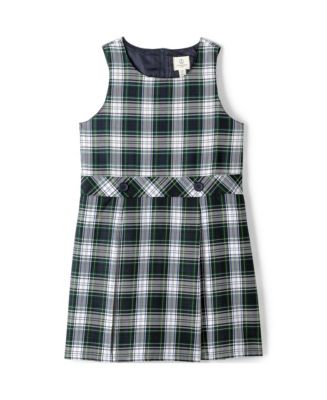 Lands' End Girls School Uniform Plaid Jumper Dress Top of Knee - Macy's