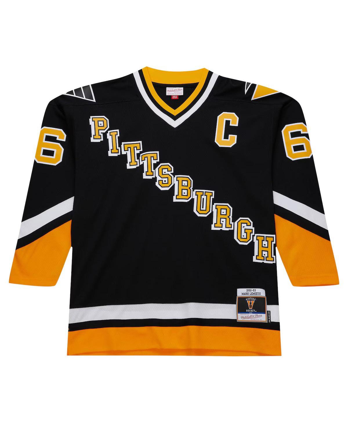 Mitchell Ness Men's Mario LemieuxPittsburgh Penguins 1992/93 Blue Line Player Jersey - Black