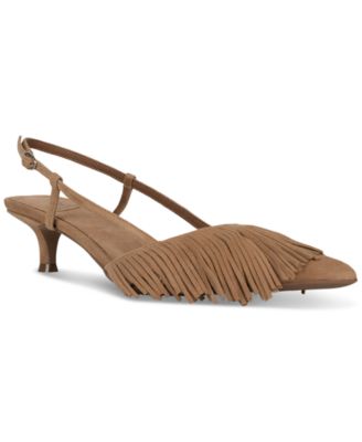 Jeffrey Campbell - Lasso Fringed Mid-Heel Slingback Pumps