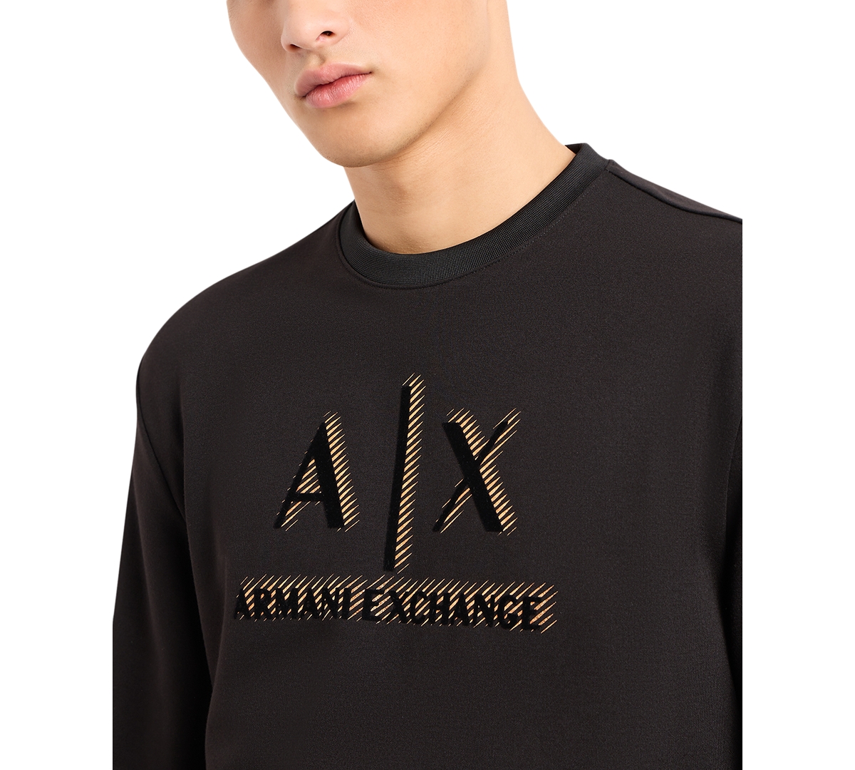 A|X Armani Exchange Men's Metallic Logo-Print Sweatshirt