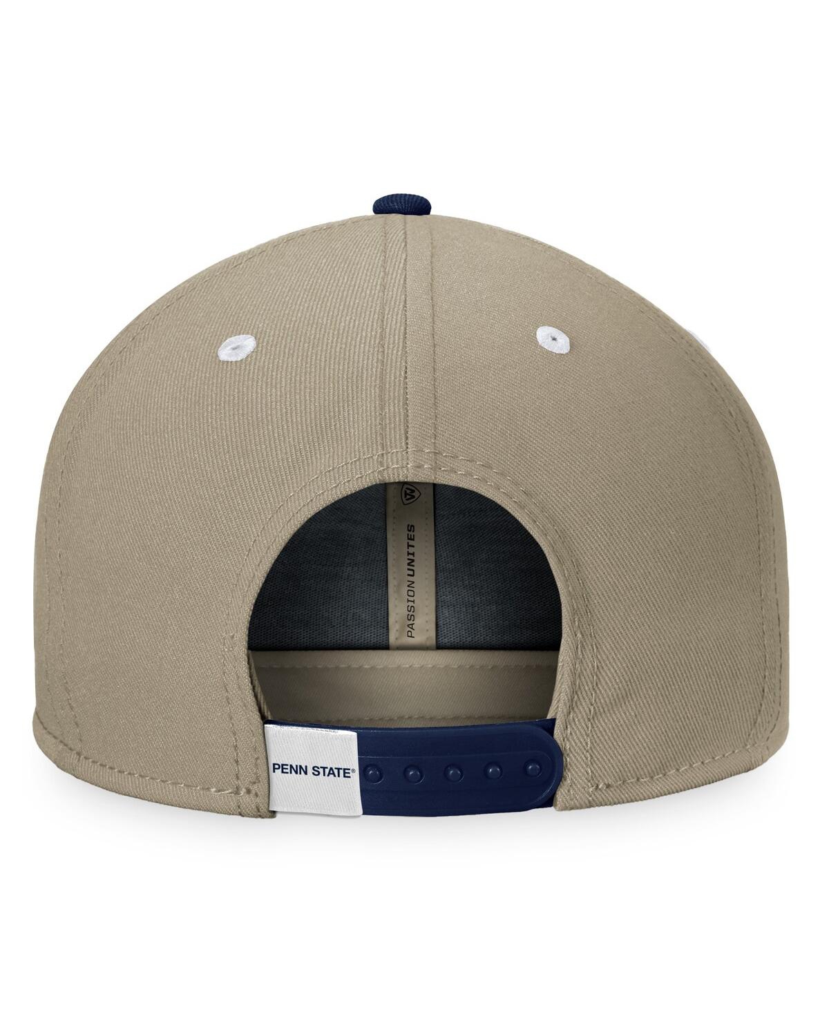 Top Of The World Men's Khaki/navy Penn State Nittany Lions Land Snapback Hat In Skki,trdny