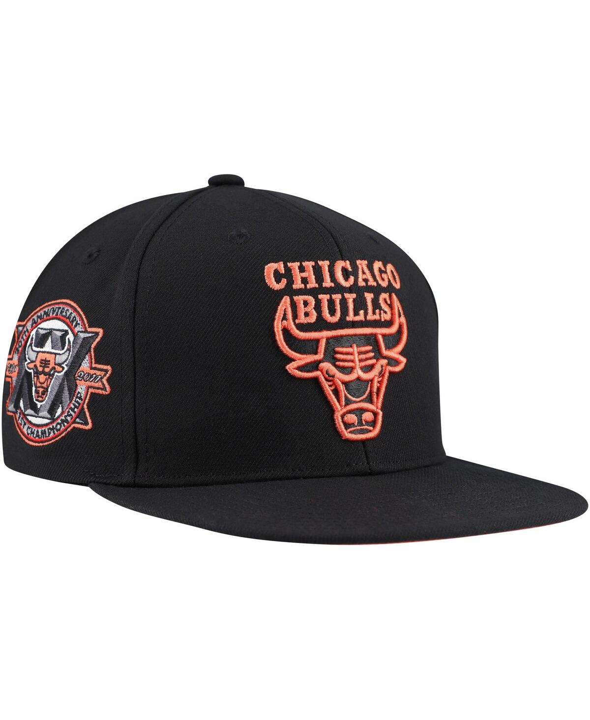 Mitchell & Ness Mitchell Ness Men's Black Chicago Bulls Core Snapback Hat In Black