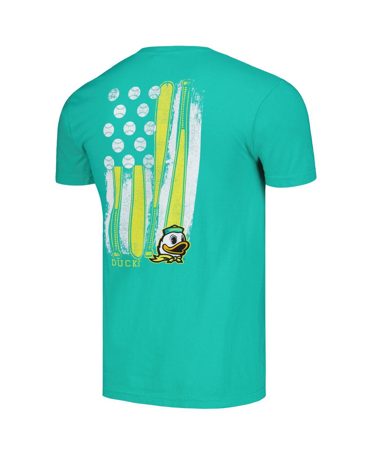 Shop Image One Men's Green Oregon Ducks Baseball Flag Comfort Colors T-shirt