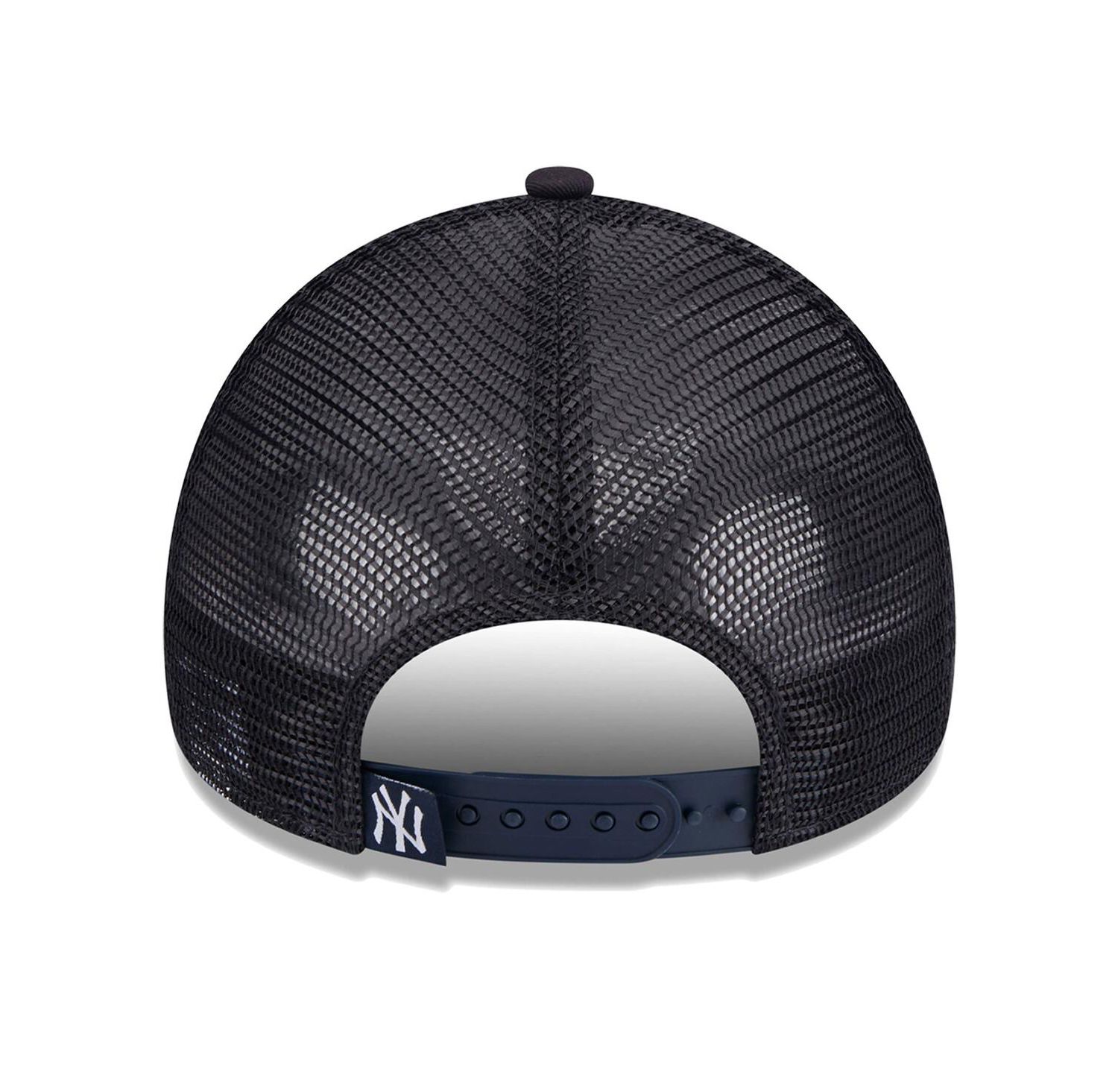 Women's White/Navy New York Yankees Throwback Team Foam Front A-Frame Trucker 9Forty Adjustable Hat