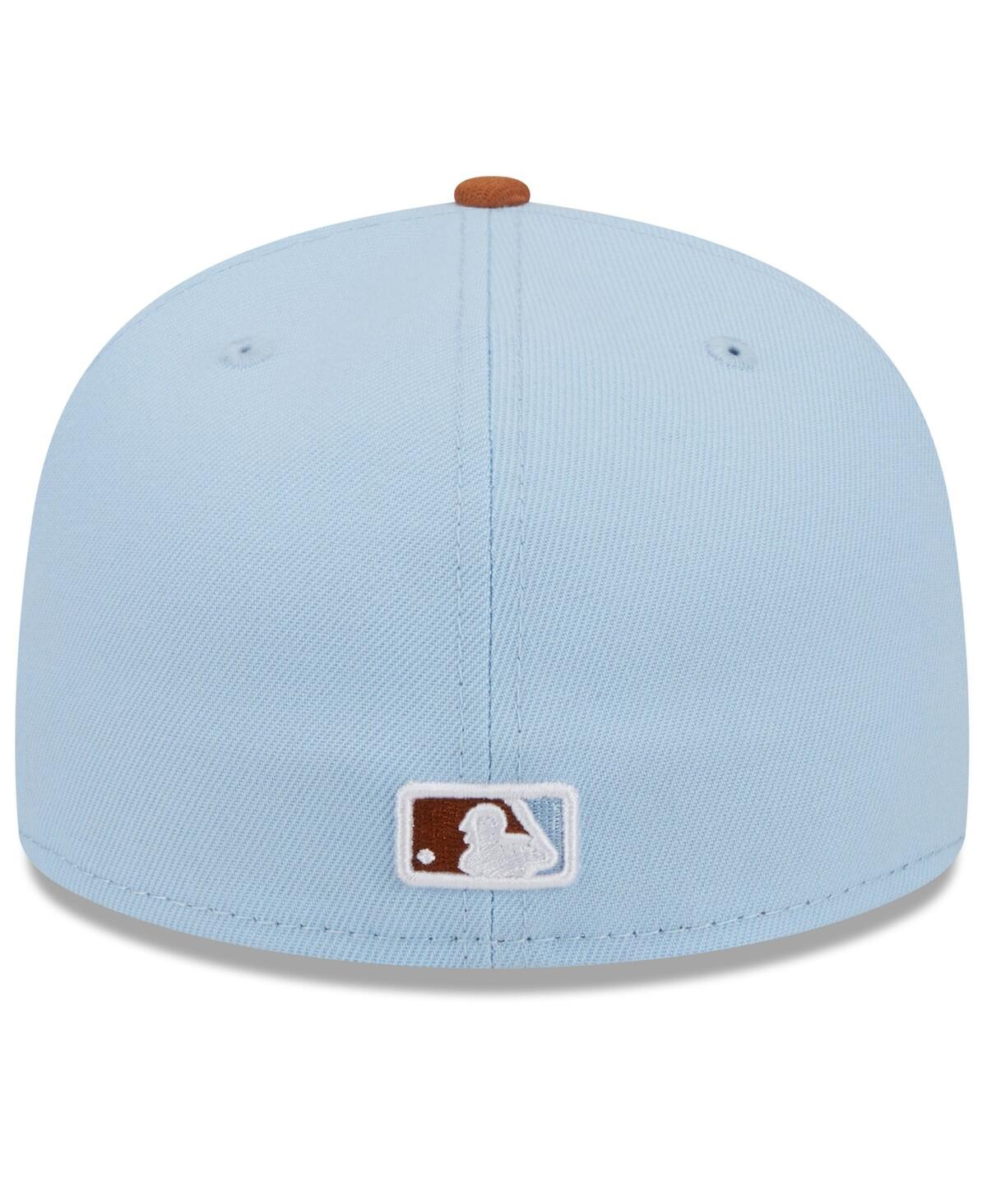 NEW ERA MEN'S LIGHT BLUE/BROWN LOS ANGELES DODGERS SPRING COLOR BASIC TWO-TONE 59FIFTY FITTED HAT 