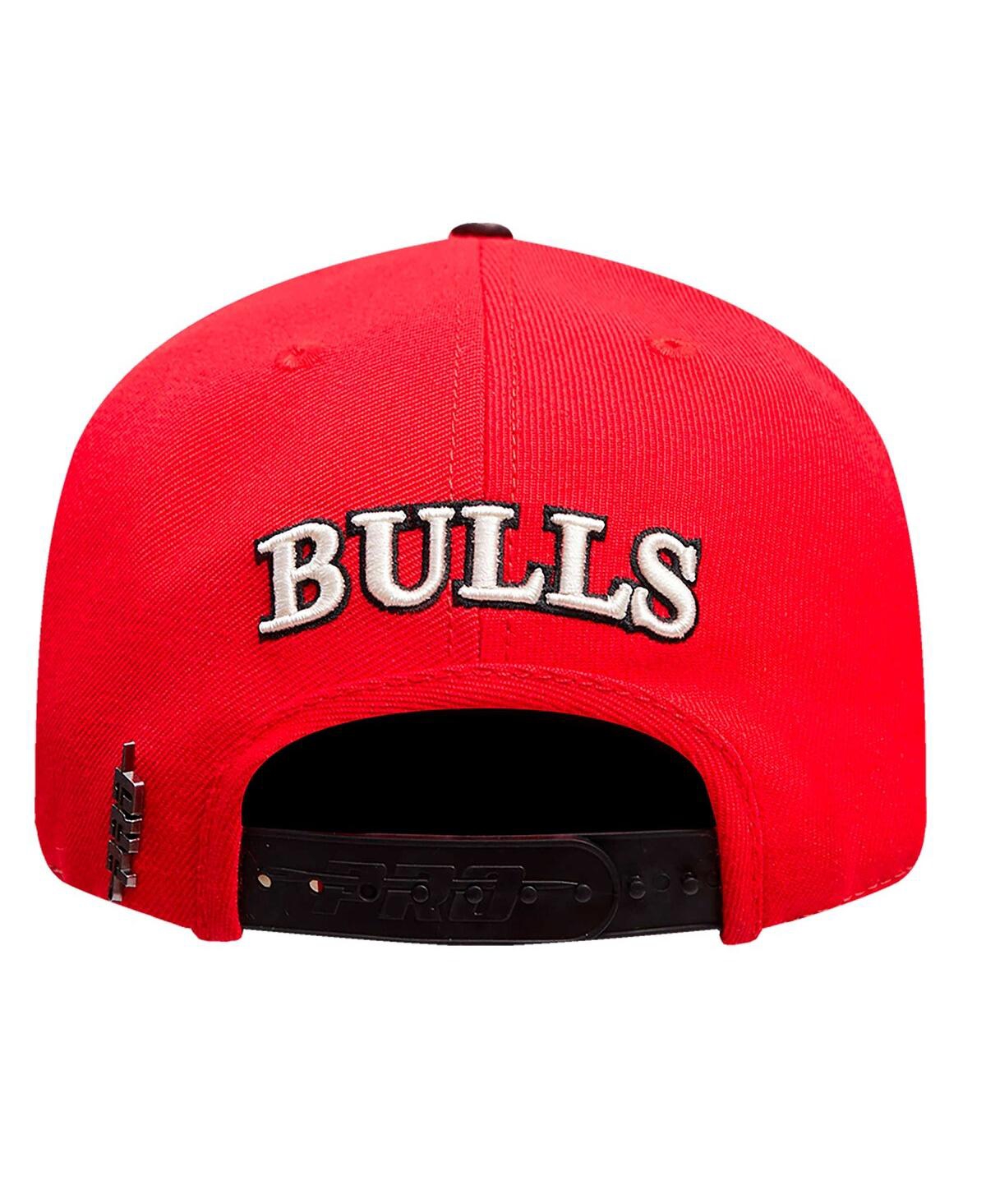Pro Standard Men's Red/black Chicago Bulls Pinch Chevron Adjustable Hat In Red Black