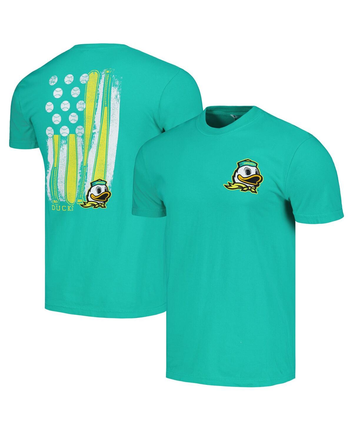 Shop Image One Men's Green Oregon Ducks Baseball Flag Comfort Colors T-shirt