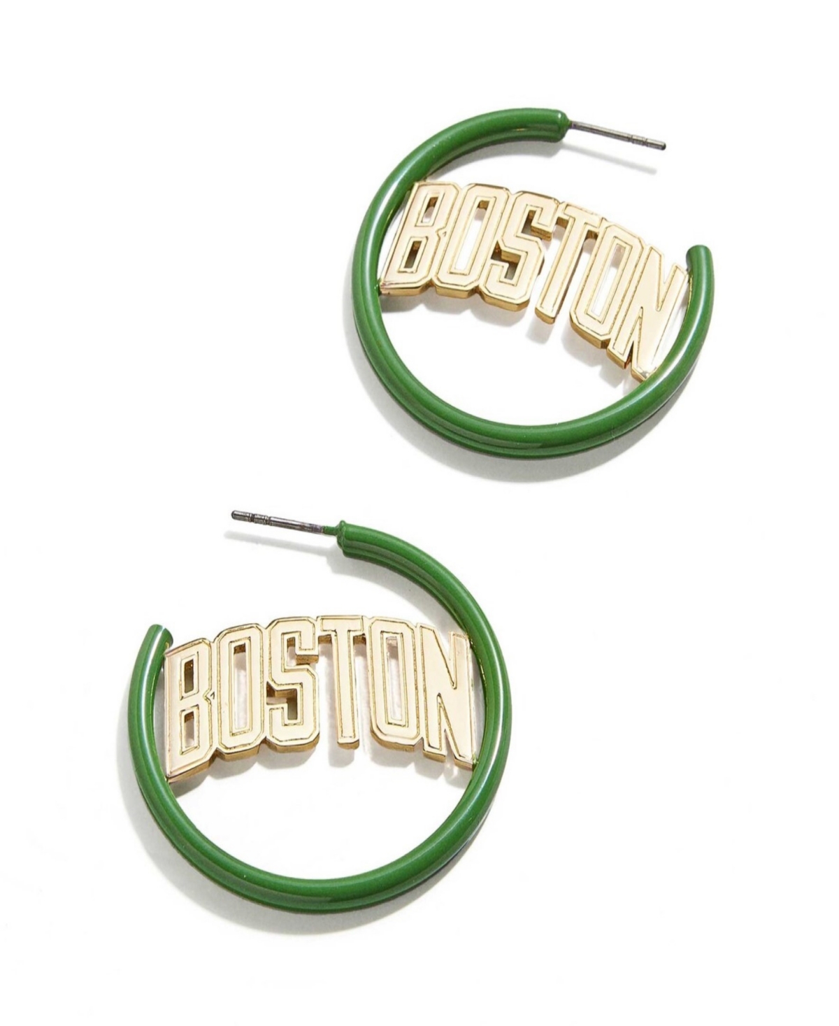 Boston Celtics Enamel Hoop Earrings