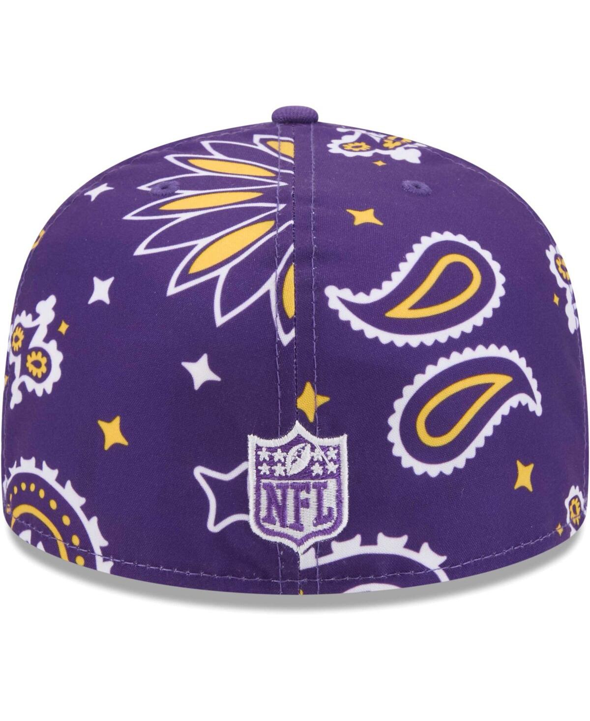 Shop New Era Men's Purple Minnesota Vikings Paisley 59fifty Fitted Hat