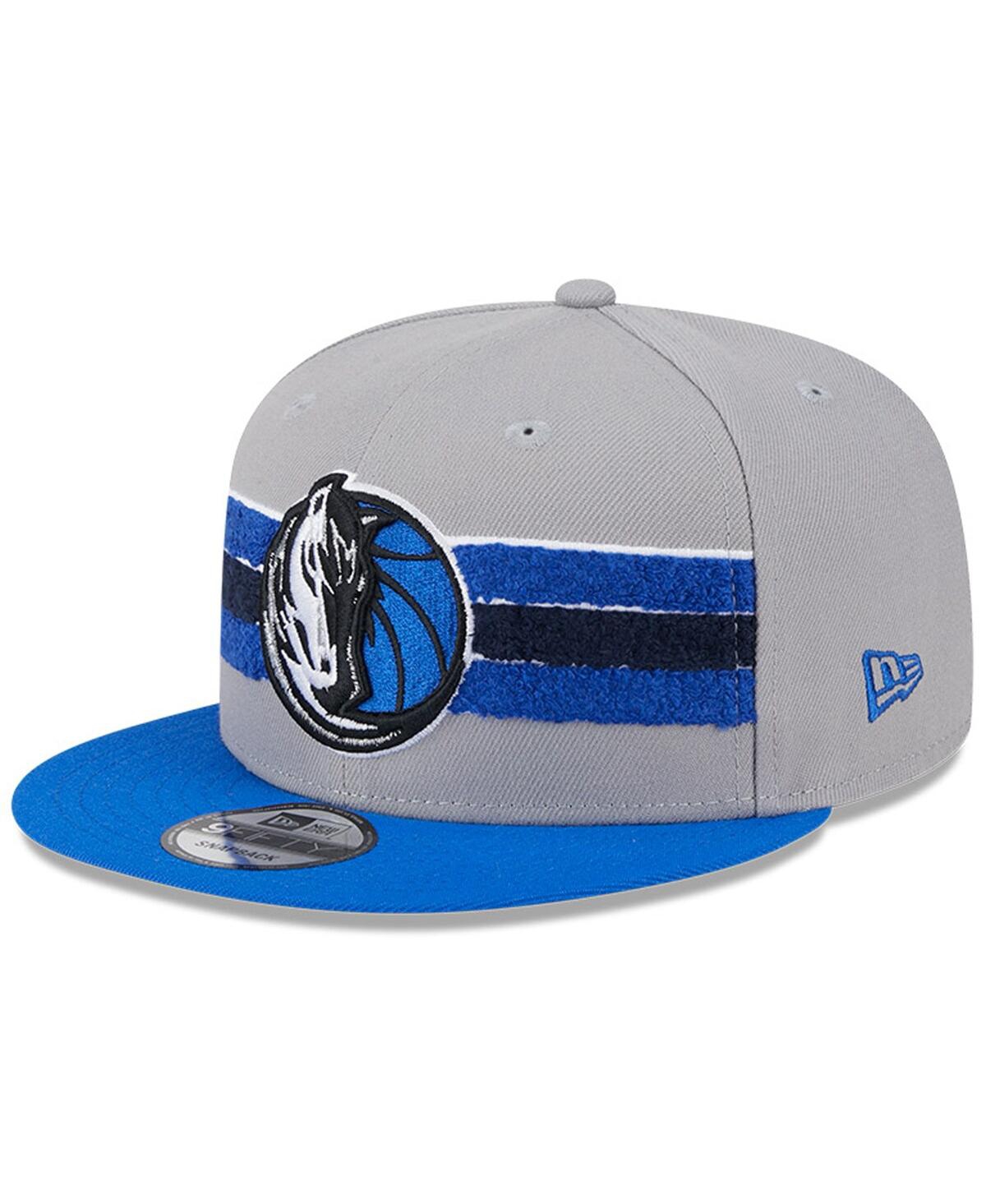 Men's Gray Dallas Mavericks Chenille Band 9Fifty Snapback Hat - Gray Blue