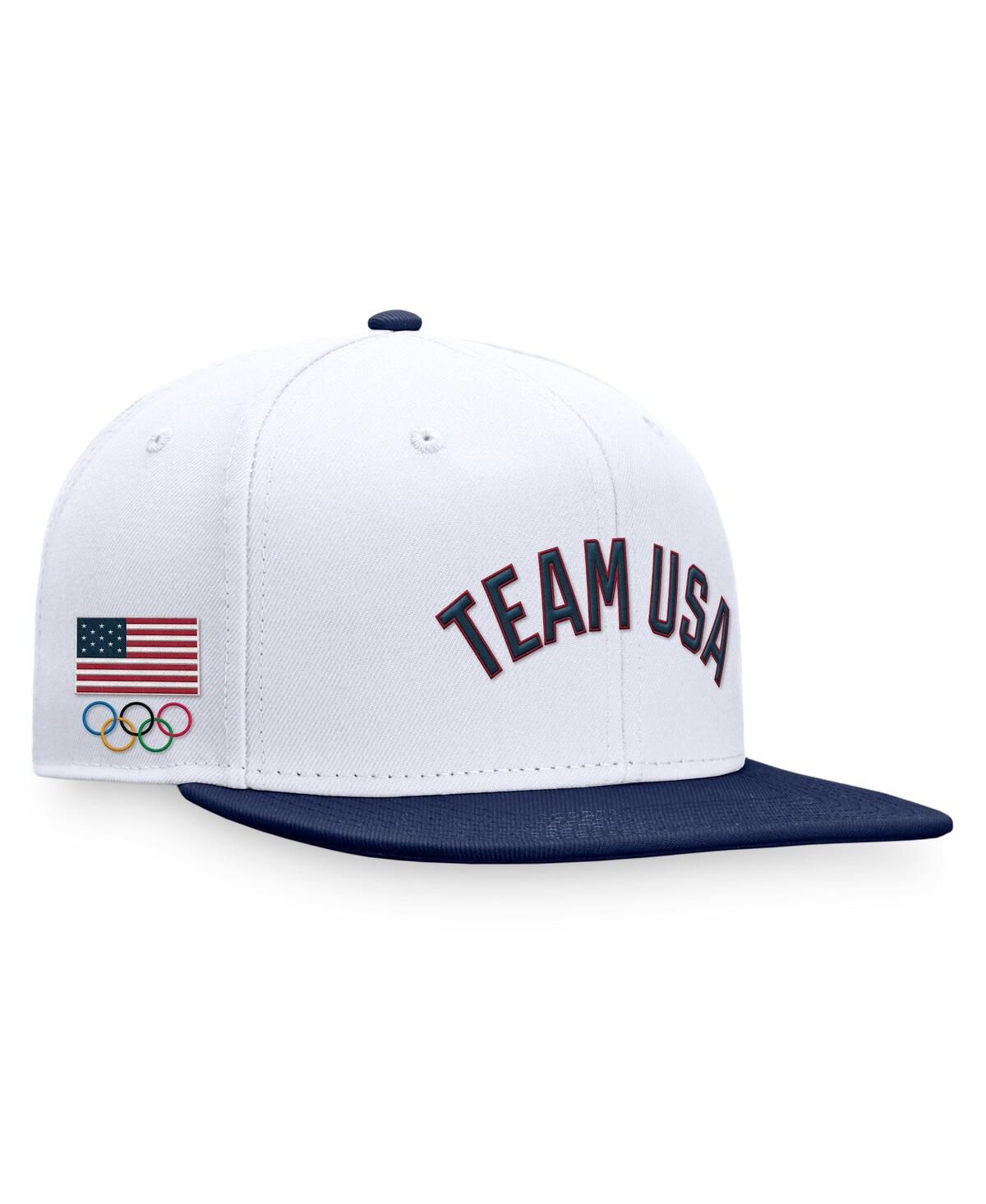 Fanatics Branded Men'sNavy Team Usa Snapback Hat - White, Navy
