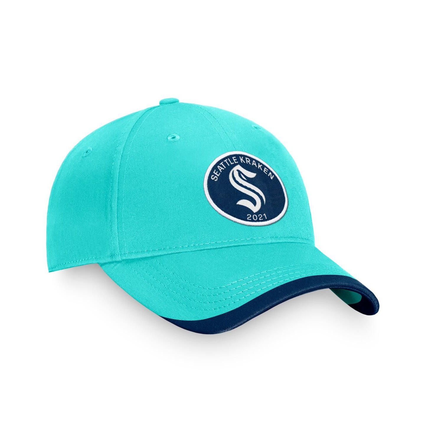 Мужская кепка Fanatics Branded Light Blue Seattle Kraken Fundamental Adjustable Hat — фото 3