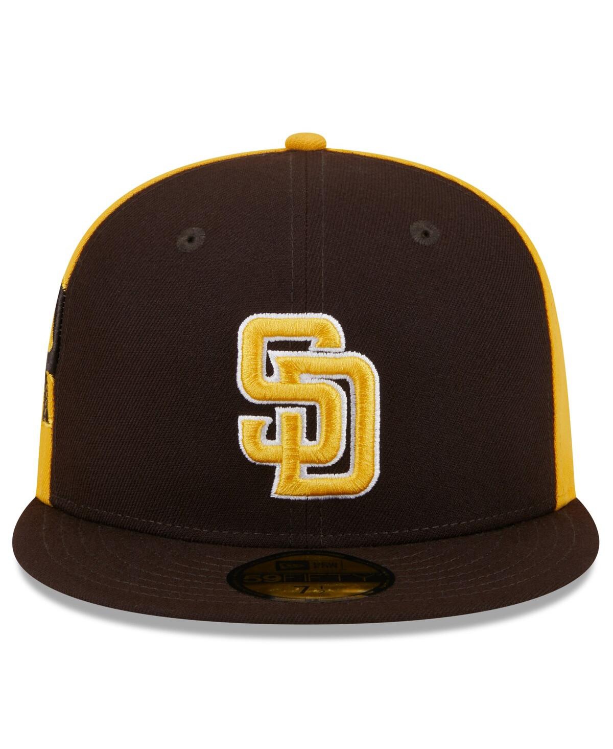 Shop New Era Men's Brown/gold San Diego Padres Gameday Sideswipe 59fifty Fitted Hat In Brown Gold