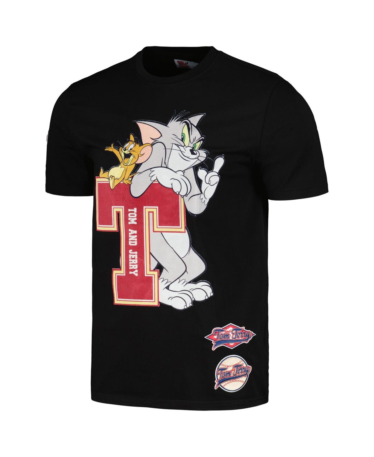 Shop Freeze Max Unisex Black Tom And Jerry University T-shirt