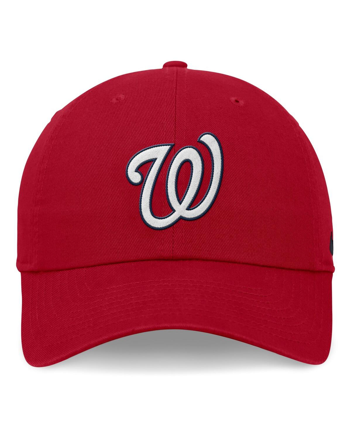 Shop Nike Men's Red Washington Nationals Evergreen Club Adjustable Hat In Gym Red