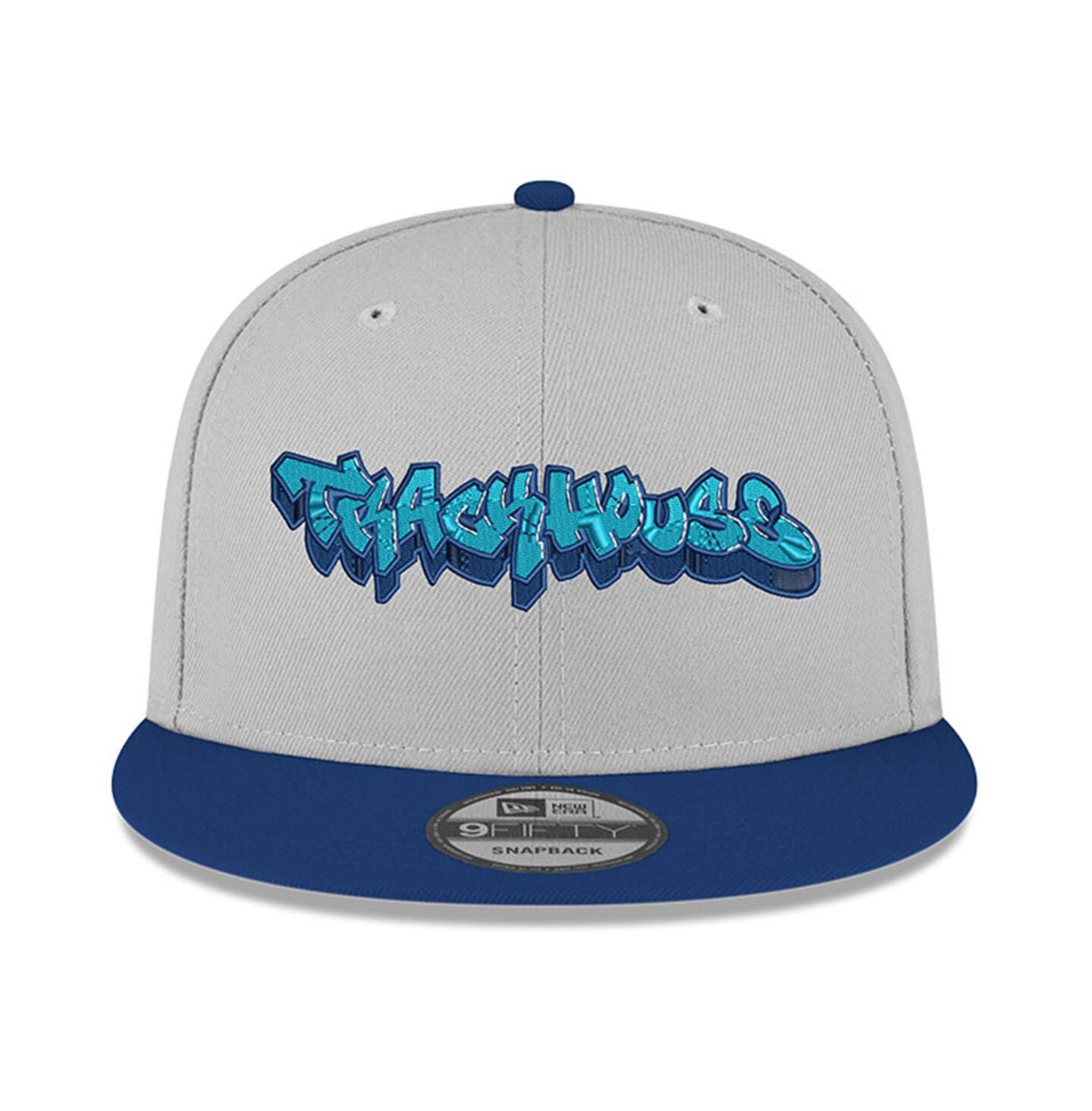 Мужская кепка New Era Gray/Blue Track house Racing Graffiti 9forty Adjustable Hat — фото 5