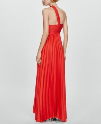 mango asymmetrical pleated dress Asymmetric Neckline Detail Shimmering Jacquard Gown  John Paul Ataker