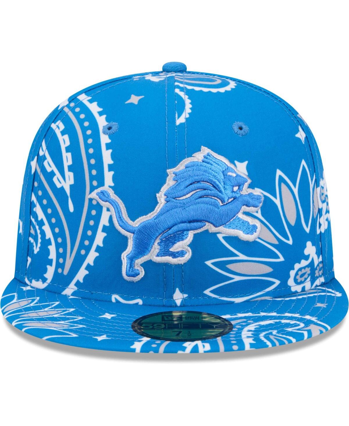 New Era Blue Detroit Lions Paisley 59fifty Fitted Hat In Blue