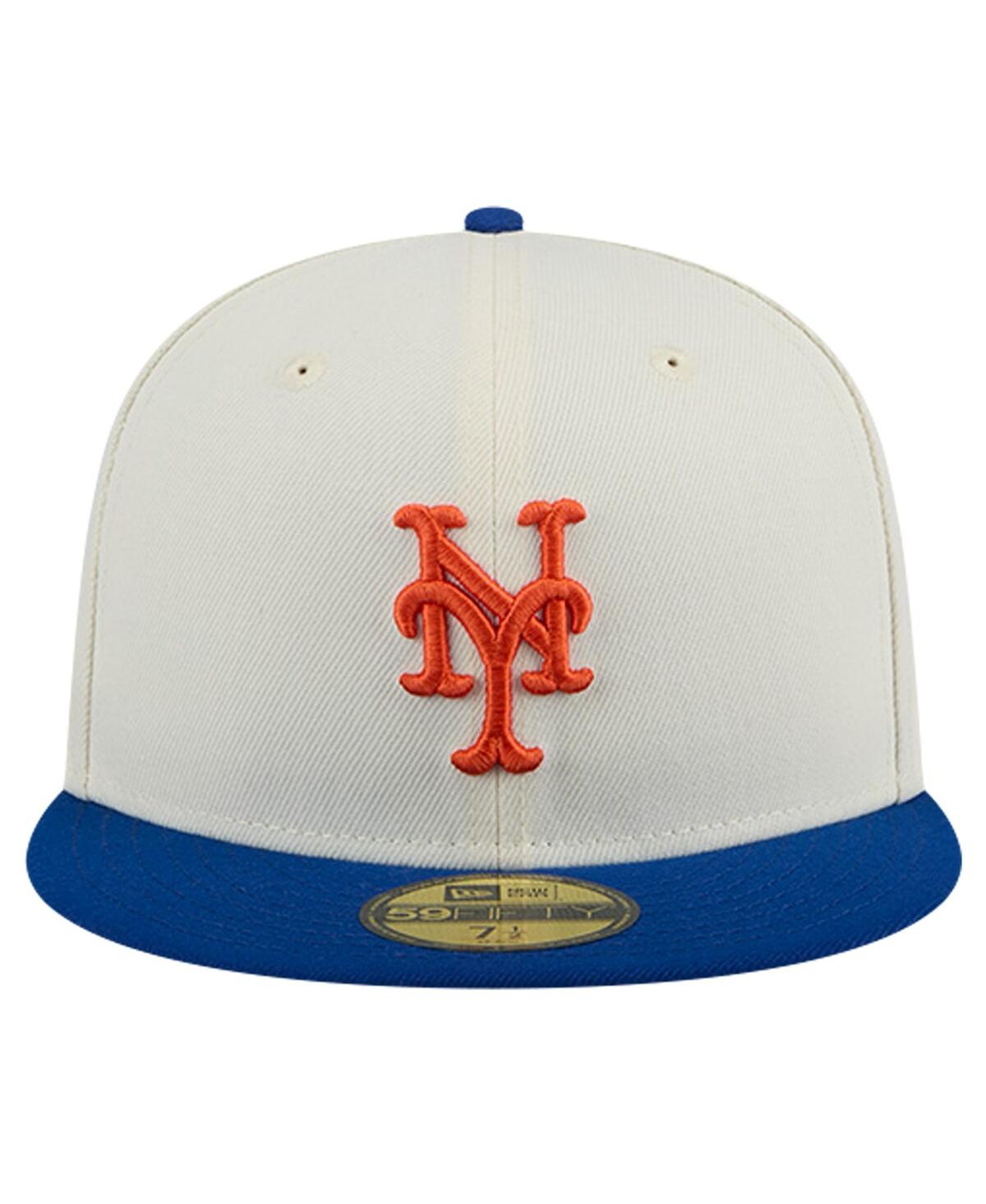 Shop New Era Men's Cream New York Mets Evergreen Chrome 59fifty Fitted Hat
