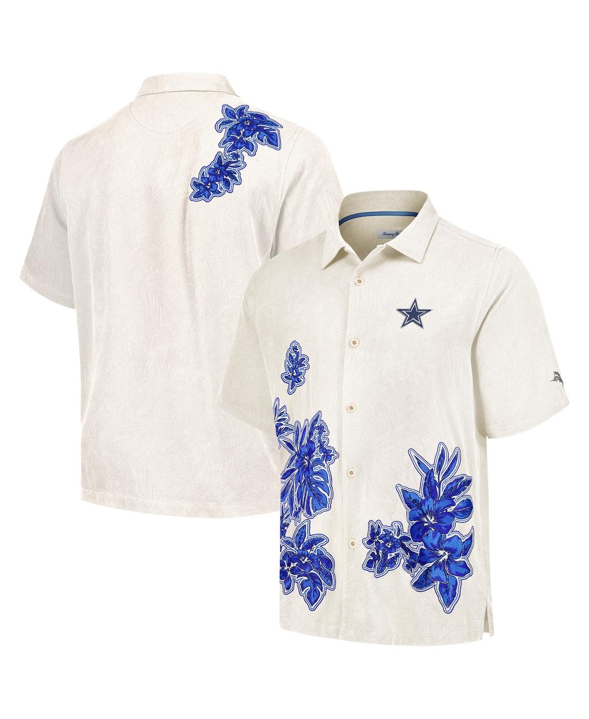 Shop Tommy Bahama Men's Cream Dallas Cowboys Hibiscus Camp Button-up Shirt