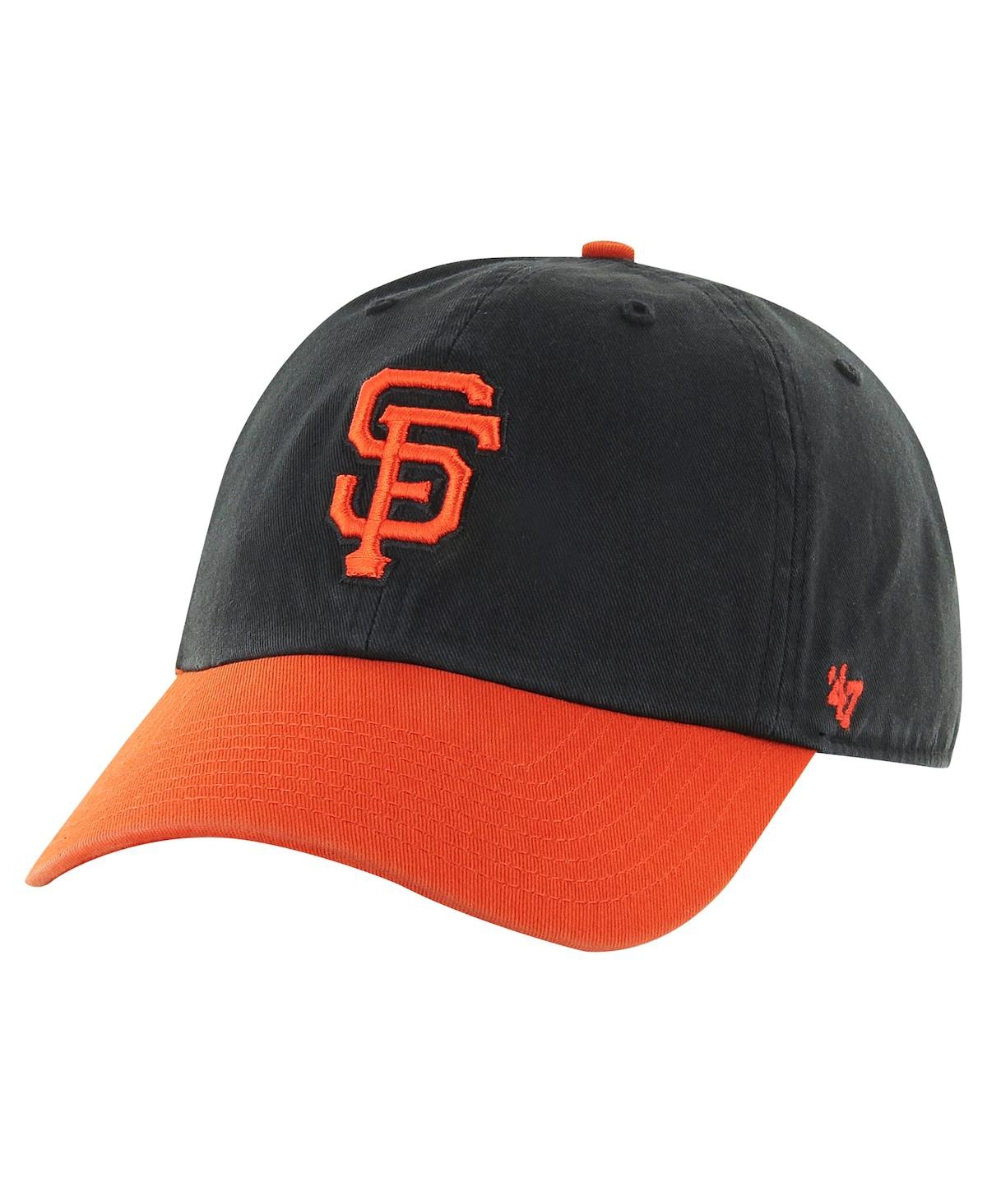 47 Brand Men's Black/Orange San Francisco Giants Clean Up Adjustable Hat - Black Oran