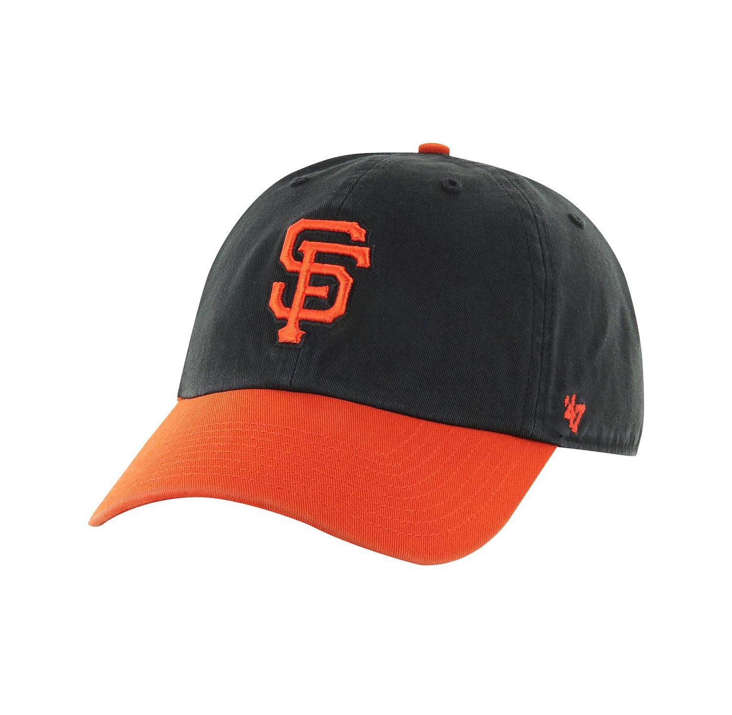 47 Brand Men's Black/Orange San Francisco Giants Clean Up Adjustable Hat