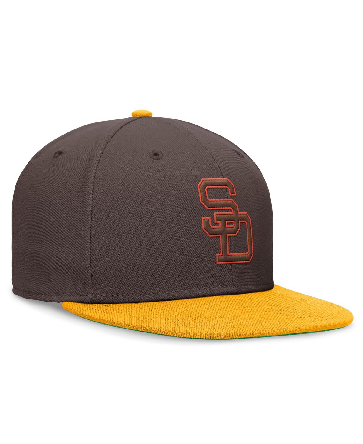 Nike Men's Brown/Gold San Diego Padres Rewind Cooperstown True Performance Fitted Hat