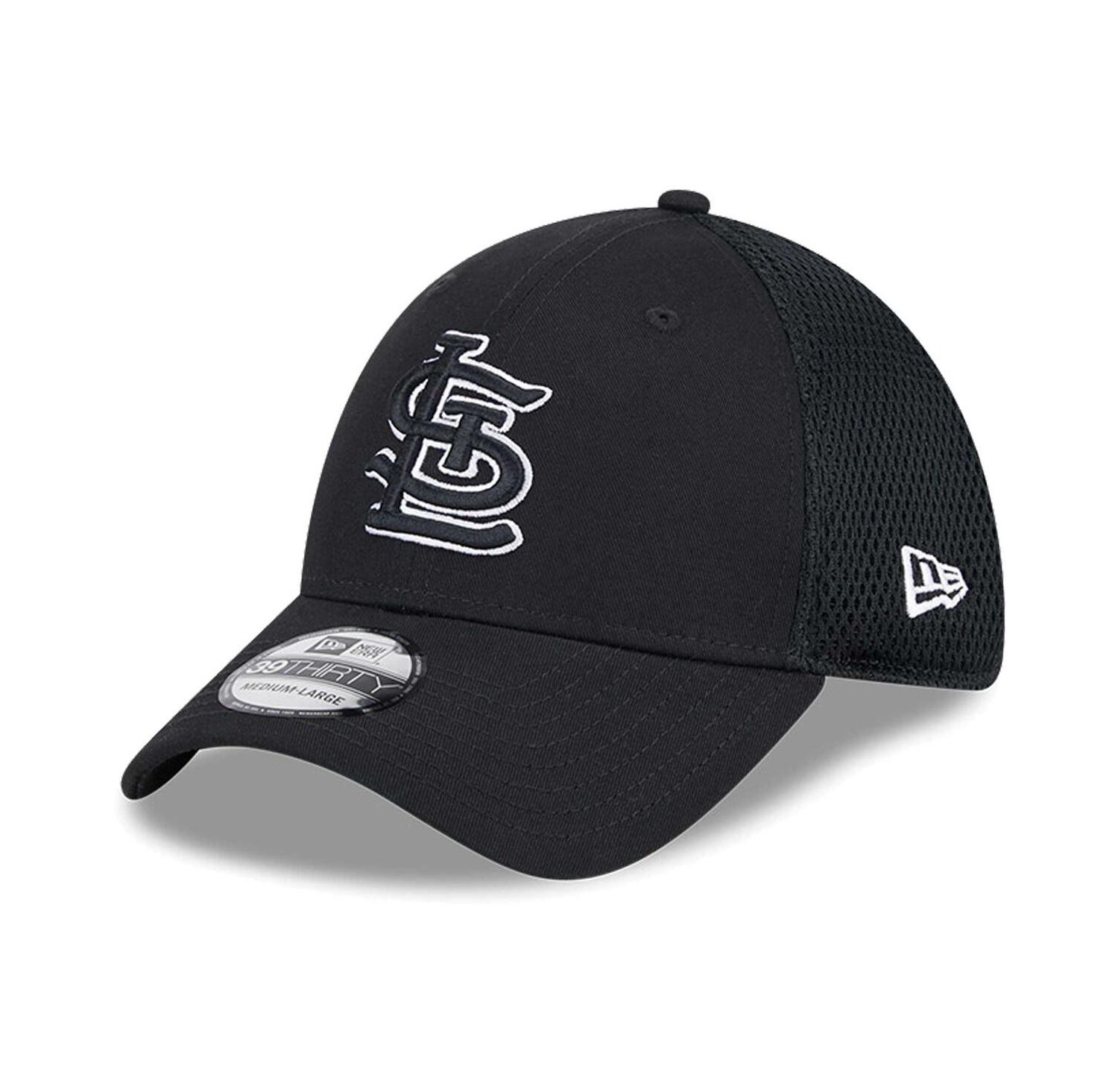 Men's St. Louis Cardinals Evergreen Black White Neo 39Thirty Flex Hat