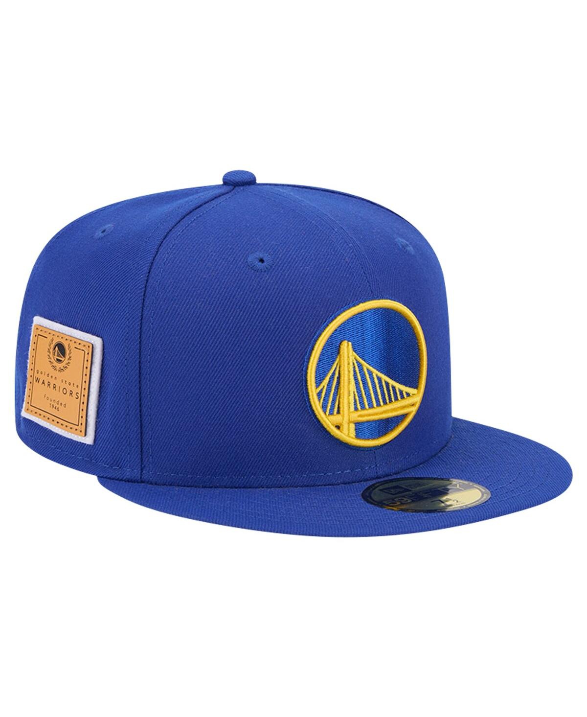 Men's Royal Golden State Warriors Court Sport Leather Applique 59Fifty Fitted Hat - Royal