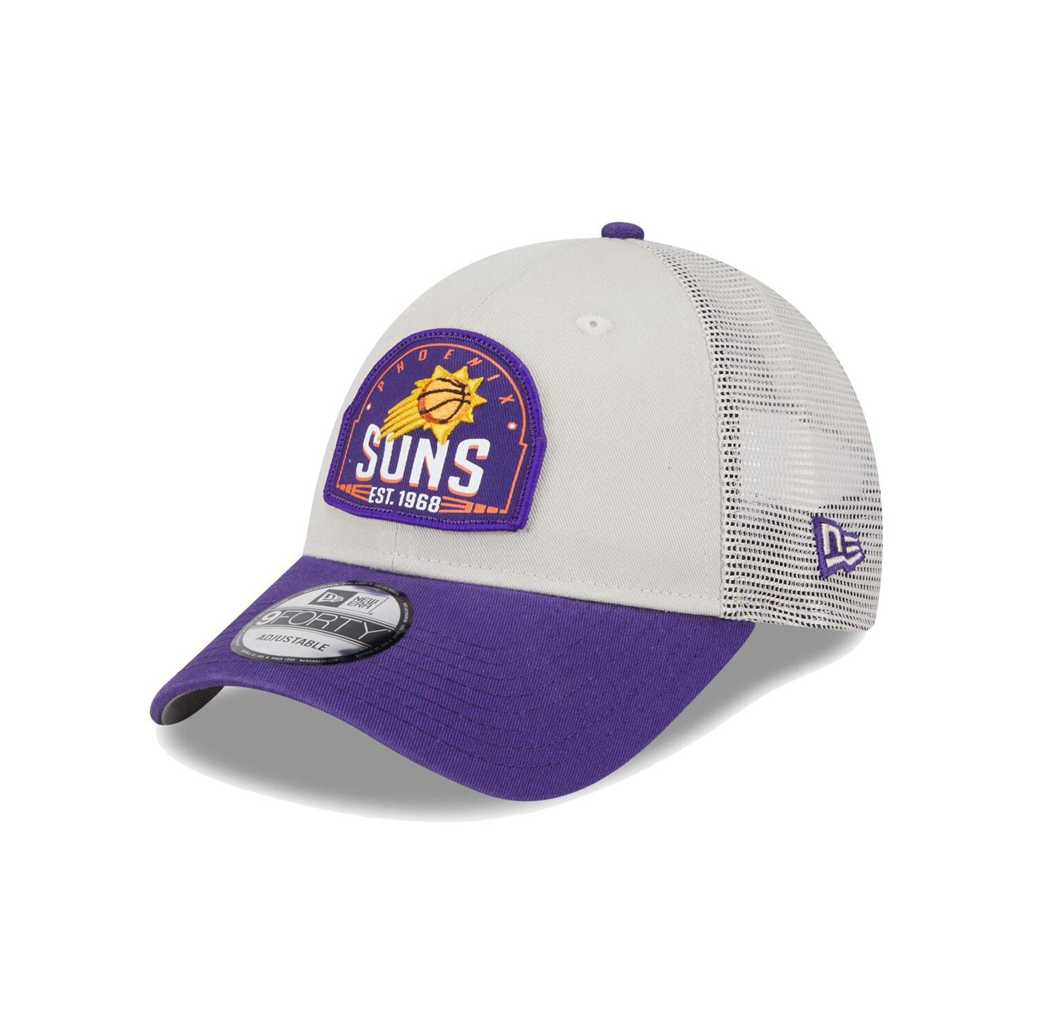 Men's Khaki/Purple Phoenix Suns Throwback Patch Trucker 9Forty Adjustable Hat