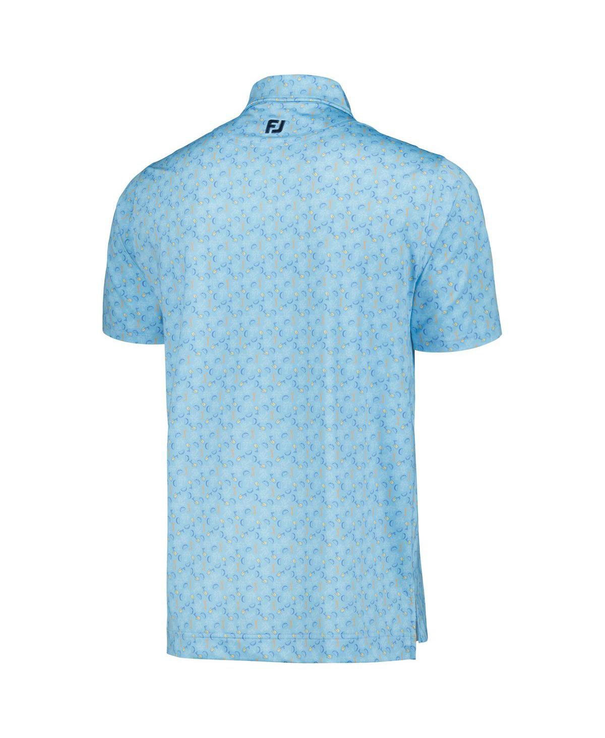 Shop Footjoy Men's Light Blue The Players Custom Print Performance Polo