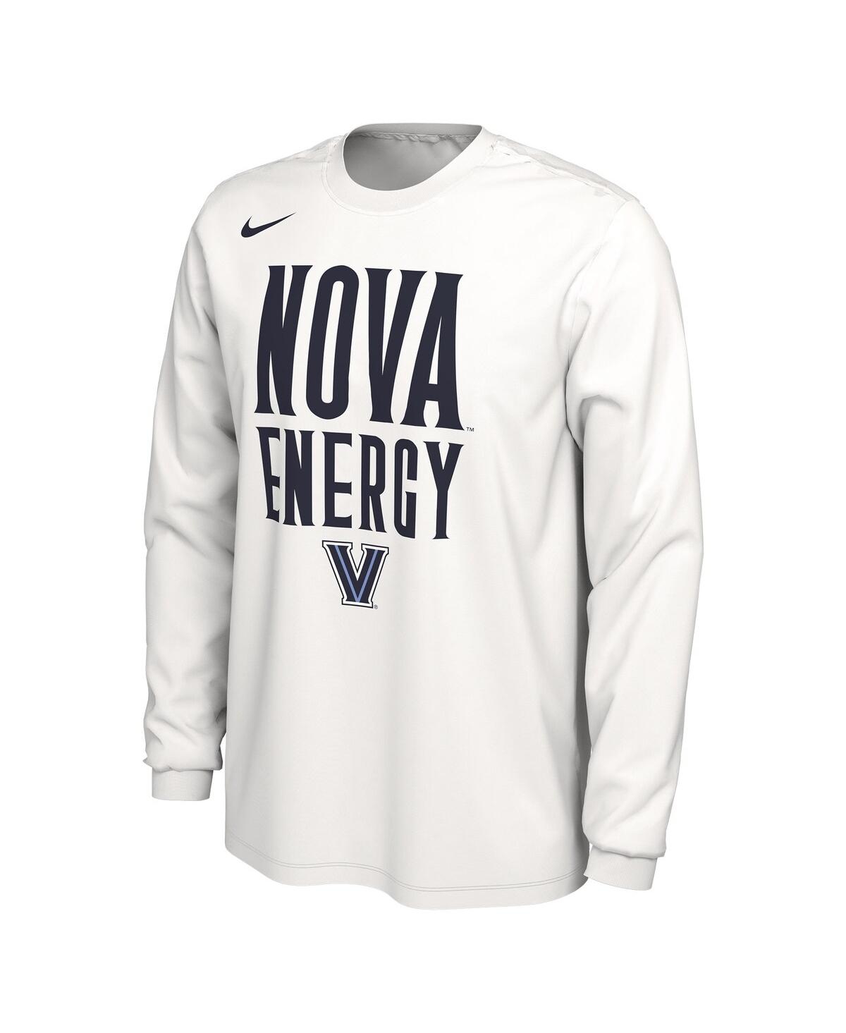 Nike UnisexVillanova Wildcats 2024 On-Court Bench Energy Long Sleeve T-Shirt - White