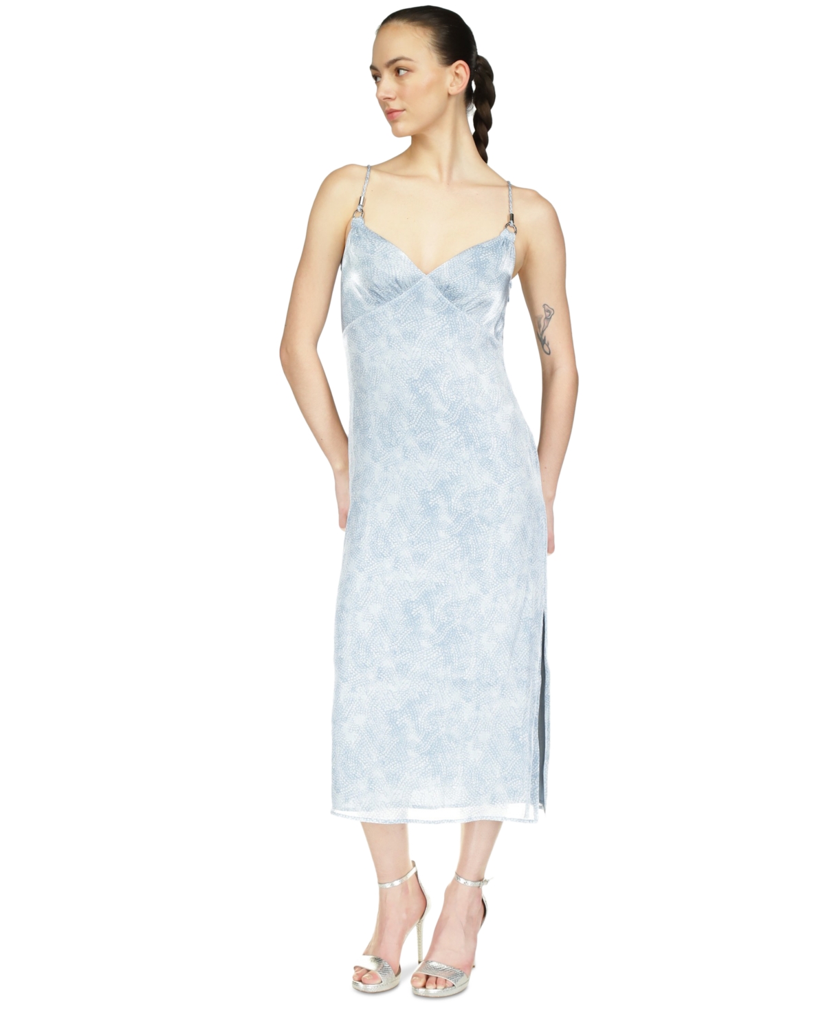 Michael Michael Kors Women's Tonal-Print Slit Slip Dress
