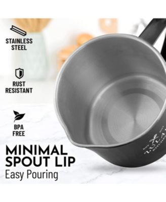 Stainless Steel Bacon Grease Container With Strainer, Lid & Handle